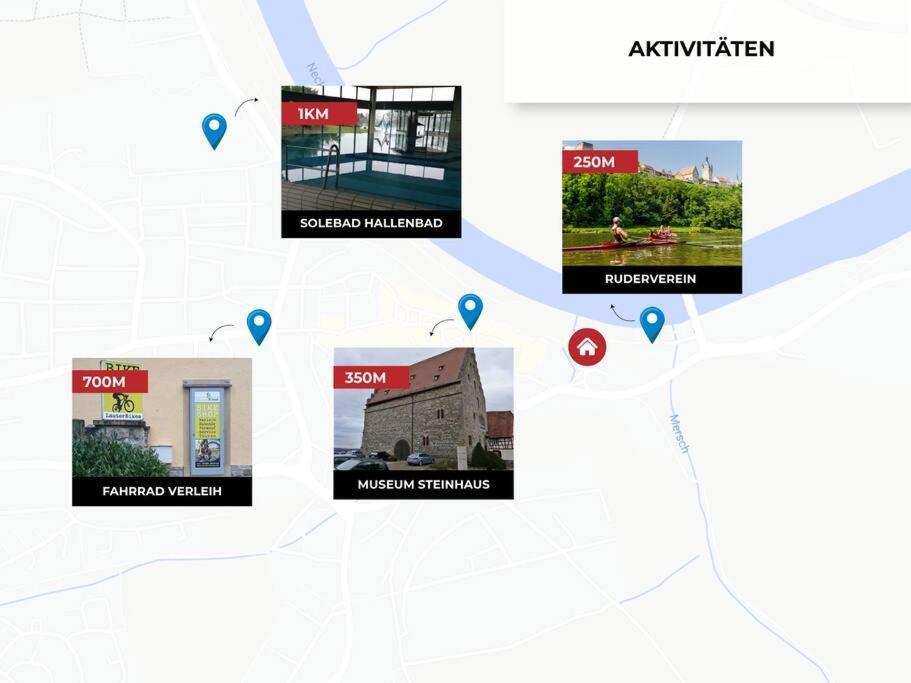Charmante Wohnung Am Neckar バートヴィンプフェン エクステリア 写真
